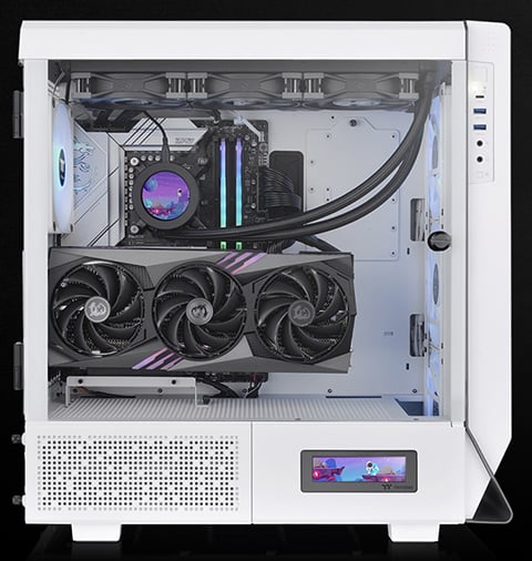 Thermaltake Ceres 500 Snow Edition Mid Tower E-ATX Computer Case with  Tempered Glass Side Panel; 4 Preinstalled 140mm PWM ARGB Fans; Rotational  PCIe